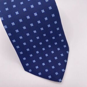 Brooks Brothers Navy and Light Blue Patterned Tie